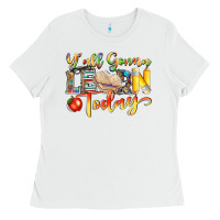 White yall gonna learn today Ladies Tee - NancyCooperArtShop