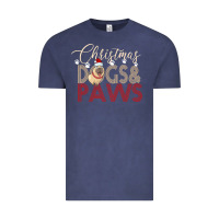 Christmas Dogs Paws Vintage Tee | Teevron