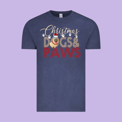 Christmas Dogs Paws Vintage Tee Designed By Bettercallsaul