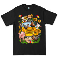 Black farm animals with school bus Premium Tee - NancyCooperArtShop