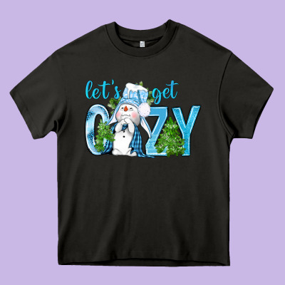 Lets Get Cozy Heavy Core Tee Designed By Nancycooperartshop