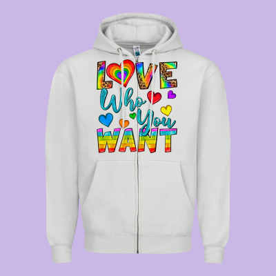 Western Love Who You Want Zipper Hoodie Designed By Bundleandbundleshop
