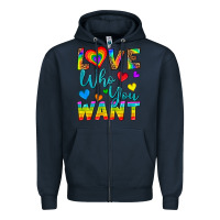 Navy Western Love Who You Want Zipper Hoodie - BundleAndBundleShop