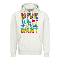 Oatmeal Heather Western Love Who You Want Zipper Hoodie - BundleAndBundleShop