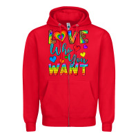 Red Western Love Who You Want Zipper Hoodie - BundleAndBundleShop