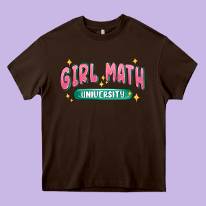 Girl Math University Heavy Core Tee Designed By Maliassmallbusiness