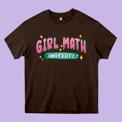 Girl Math University Heavy Core Tee Designed By Maliassmallbusiness