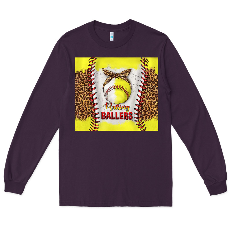 Raising Ballers With Baseball And Softball Leopard Tumbler Tbs Long Sleeve Tee by TumblerDesignByShophia | Teevron