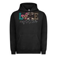 Pigment Black armed forces day love my soldier Urban Hoodie - Artiststas