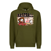 Army Green baseball vibes Premium Hoodie - FaDigitalArtStudio