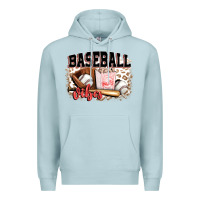 Blue Mist baseball vibes Premium Hoodie - FaDigitalArtStudio