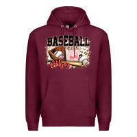 Burgundy baseball vibes Premium Hoodie - FaDigitalArtStudio