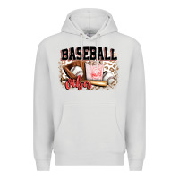 Dove Grey baseball vibes Premium Hoodie - FaDigitalArtStudio