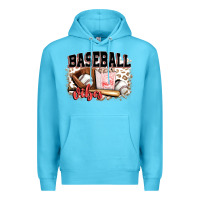 Ocean Blue baseball vibes Premium Hoodie - FaDigitalArtStudio