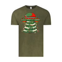 Vintage Olive Ufo Christmas Pine Tree Vintage Tee - Bettercallsaul