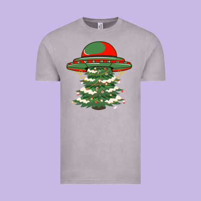 Ufo Christmas Pine Tree Vintage Tee Designed By Bettercallsaul