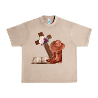 French Oak Boots with Bible and cross Urban Heavy Tee - Bettercallsaul