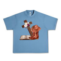Pebble Blue Boots with Bible and cross Urban Heavy Tee - Bettercallsaul