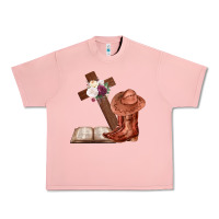 Salmon Boots with Bible and cross Urban Heavy Tee - Bettercallsaul