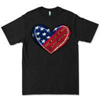 Black leopard with american flag Premium Tee - RanaPortraitStore