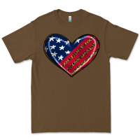 Cacao leopard with american flag Premium Tee - RanaPortraitStore
