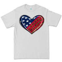 Dove Grey leopard with american flag Premium Tee - RanaPortraitStore