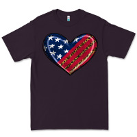 Plum leopard with american flag Premium Tee - RanaPortraitStore