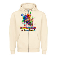 Sandshell Neurodiversity Is Beautiful Zipper Hoodie - FaDigitalArtStudio