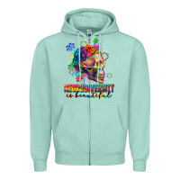 Seafoam Neurodiversity Is Beautiful Zipper Hoodie - FaDigitalArtStudio