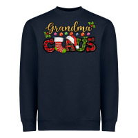 Navy Grandma claus with christmas gift sock mother's Heavyweight Sweatshirt - HowdyJamesFarm