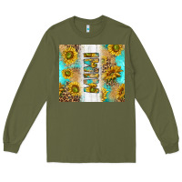 Army Green western mother's day mimi with turquoise and sunflowers and leopard tu Long Sleeve Tee - TumblerDesignByShophia