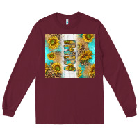 Burgundy western mother's day mimi with turquoise and sunflowers and leopard tu Long Sleeve Tee - TumblerDesignByShophia