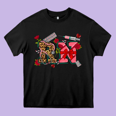 Valentines Day Rn Heavy Core Tee Designed By Nancycooperartshop
