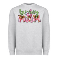 Heather Grey Happy Easter Bunny Mom Heavyweight Sweatshirt - CowGirlArtShop