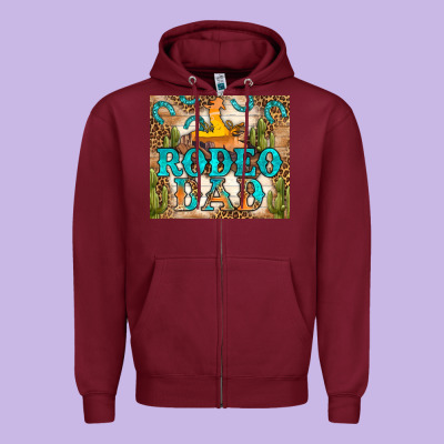 Western Rodeo Dad Tumbler Zipper Hoodie Designed By Bundleandbundleshop
