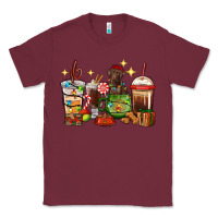 Burgundy Christmas coffee cups with Labrador Classic Tee - RanaPortraitStore