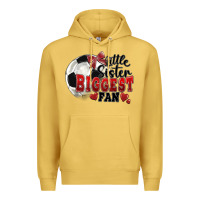 Antique Gold little sister biggest fan soccer Premium Hoodie - FaDigitalArtStudio