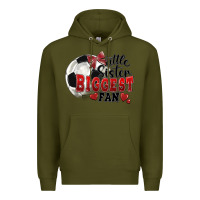 Army Green little sister biggest fan soccer Premium Hoodie - FaDigitalArtStudio