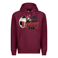 Burgundy little sister biggest fan soccer Premium Hoodie - FaDigitalArtStudio