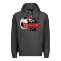 Charcoal Heather little sister biggest fan soccer Premium Hoodie - FaDigitalArtStudio