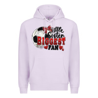 Lilac little sister biggest fan soccer Premium Hoodie - FaDigitalArtStudio