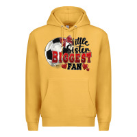 Mustard little sister biggest fan soccer Premium Hoodie - FaDigitalArtStudio