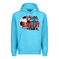 Ocean Blue little sister biggest fan soccer Premium Hoodie - FaDigitalArtStudio