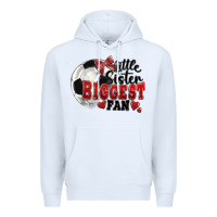 White little sister biggest fan soccer Premium Hoodie - FaDigitalArtStudio