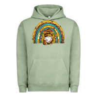 Pigment Oil Green western bee gnomes sunflowers beehive honeycomb leopard turquoise sera Urban Hoodie - Artiststas