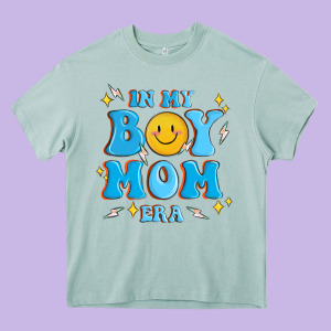 In My Boy Mom Era Heavy Core Tee Designed By Maliassmallbusiness