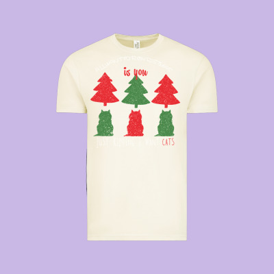 All Want For Christmas Is You Just Kidding I Want Cats Vintage Tee Designed By Bettercallsaul