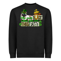 Black St. Patrick's cat who needs luck when you are this Heavyweight Sweatshirt - CowGirlArtShop