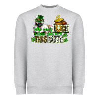 Heather Grey St. Patrick's cat who needs luck when you are this Heavyweight Sweatshirt - CowGirlArtShop