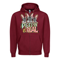 Burgundy peepin' it real easter day Zipper Hoodie - FaDigitalArtStudio